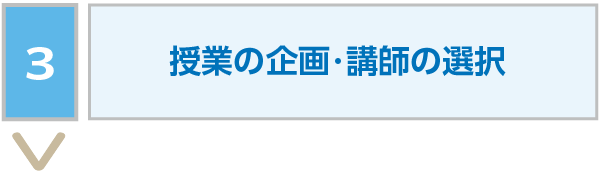 授業の企画・講師の選択